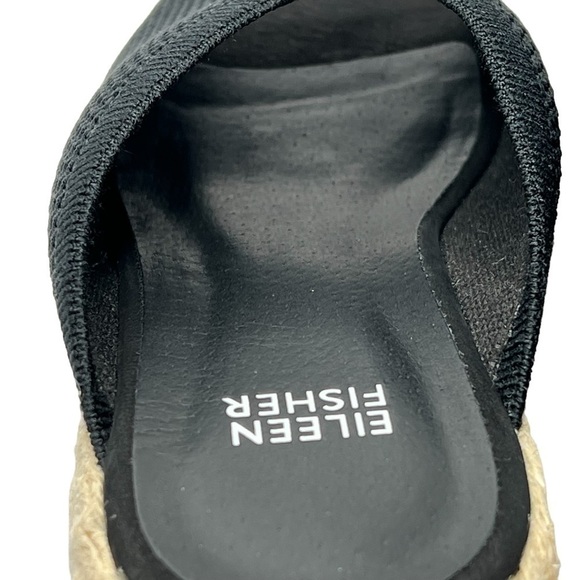 NWOT EILEEN FISHER Tali Platform Wedge Slip On Black Sandals Women's Siz… - Picture 9 of 16